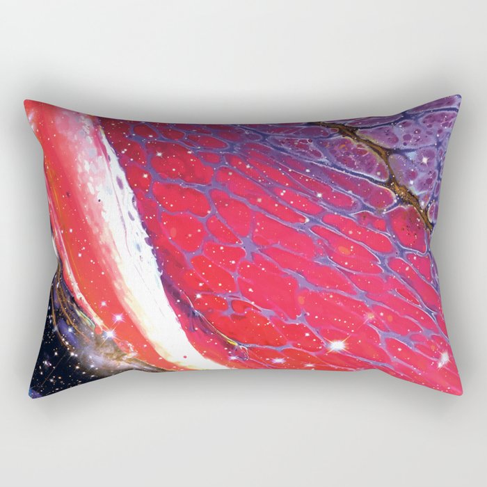 Neon marble space #1: purple, red, stars Rectangular Pillow