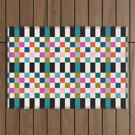 Colorful Checkerboard Outdoor Rug