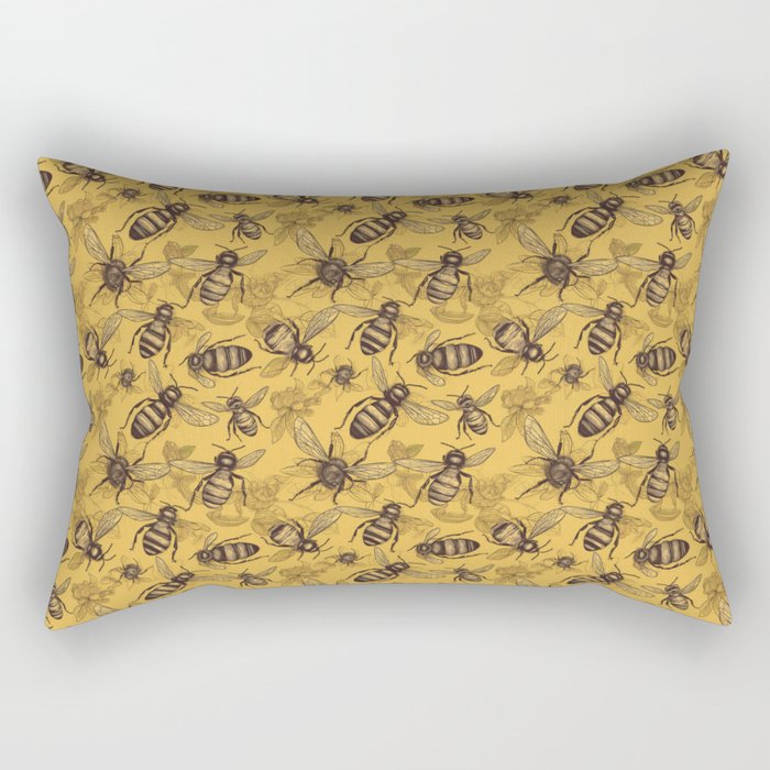 Bees Pattern Rectangular Pillow