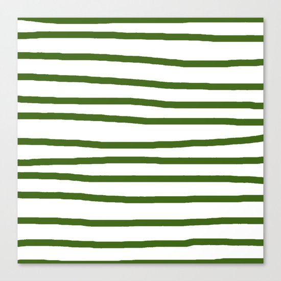Simply Drawn Stripes in Jungle Green Canvas Print