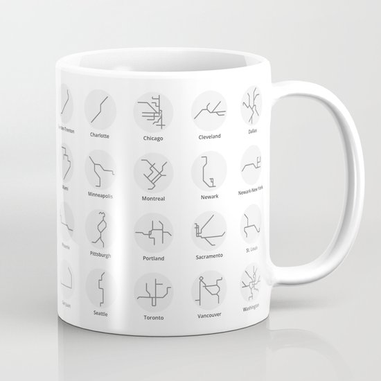 Mini Metros - U.S. and Canada (Black & White) Mug