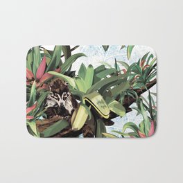 Ring tailed Coati Bath Mat | Graphicdesign, Nature, Growing, Botanical, Jungle, Southamerica, Wild, Exotic, Coati, Vector 