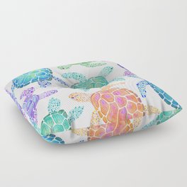 Sea Turtle - Colour Floor Pillow