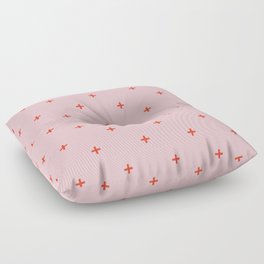 red + pink cross pattern Floor Pillow