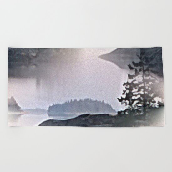 Misty Glow at Archipelago Beach Towel