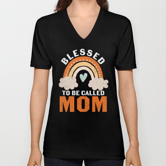 Blessed To Be Called Mom V Neck T Shirt