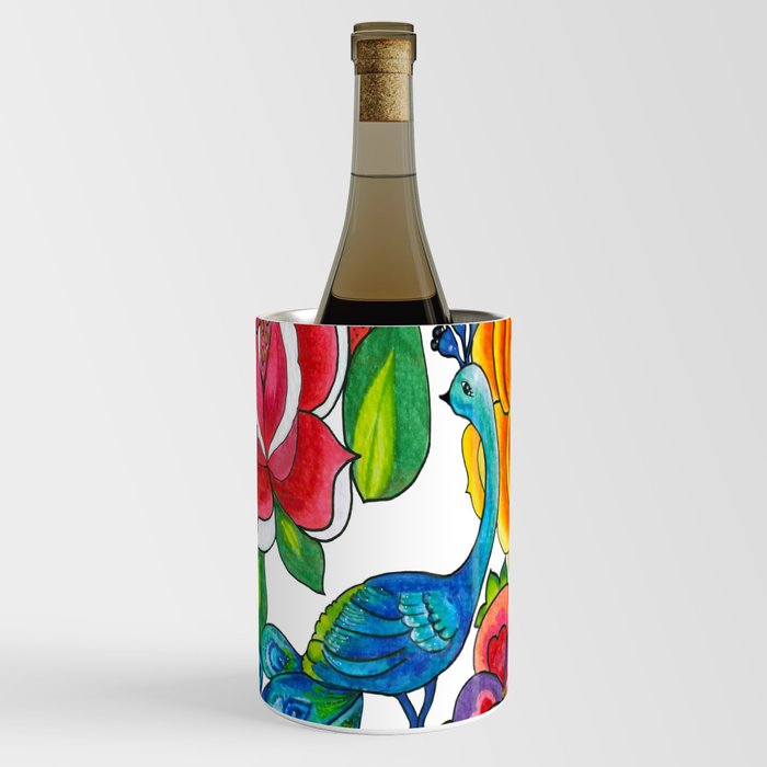 Pavo real y flores Wine Chiller