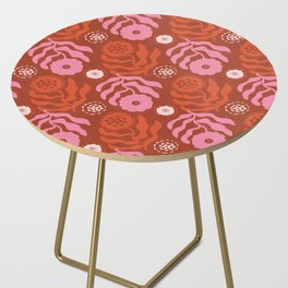 modflower pattern, clay + rose Side Table
