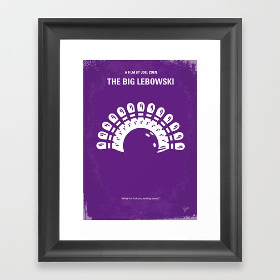 No010 My Big Lebowski minimal movie poster Framed Art Print