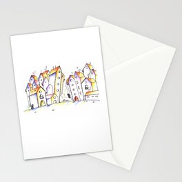 Houses Illustration Stationery Cards