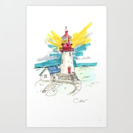 Lighthouse Alight Art Print