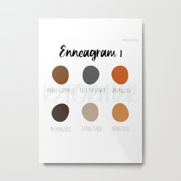 Enneagram 1 Metal Print | Enneagramone, Graphicdesign, Colorpalette, Enneagramgifts, Myersbriggs, Digital, Personalitytraits, Swatches, Personalitytype, Thereformer 