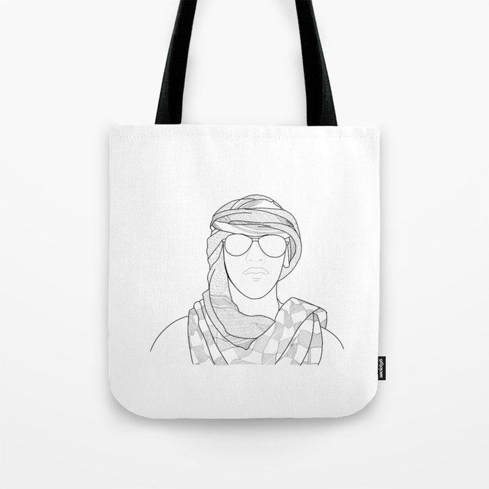 Arab man line art Tote Bag