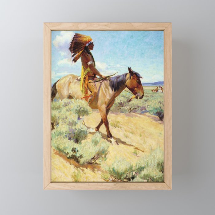 “The Chief” Western Art by W Herbert Dunton Framed Mini Art Print