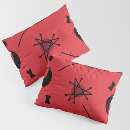 Moons & Stars Atomic Era Abstract Red Pillow Sham