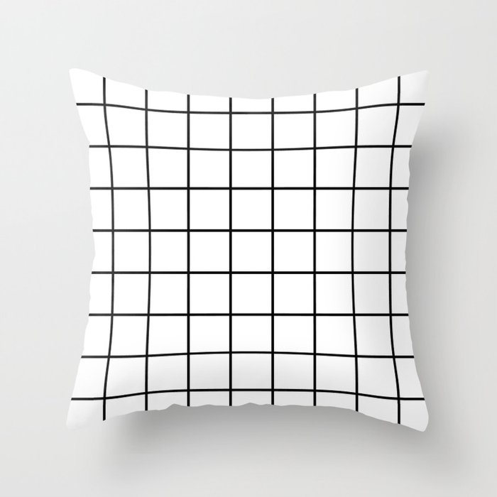 Black and White Grid Throw Pillow
