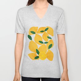 lemon mediterranean still life V Neck T Shirt