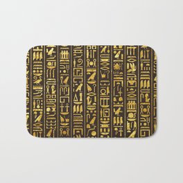 Gilded Hieroglyphs Bath Mat | Gold, Maat, Graphicdesign, Hieroglyphics, Earth, Tomb, Linear, Ancient, Egypt, Pyramid 