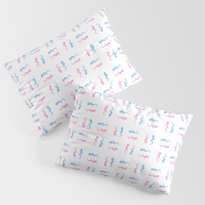 free scribble 2 blue and pink Pillow Sham