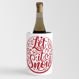 Christmas Let It Snow Calligraphy Quote Wine Chiller
