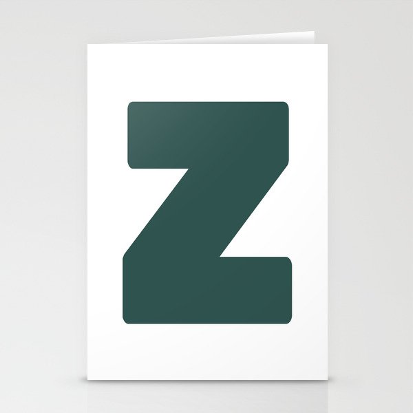 Z (Dark Green & White Letter) Stationery Cards