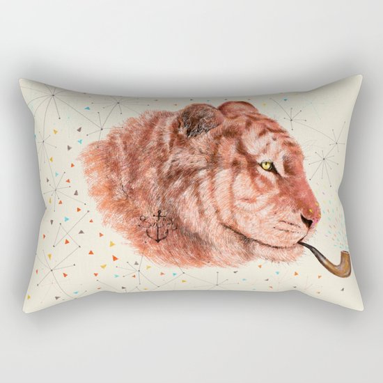 Red Tiger Rectangular Pillow