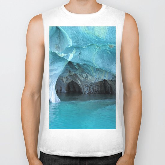 Marble blue 3 Biker Tank