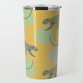 Clouded Leopard in Yellow Travel Mug