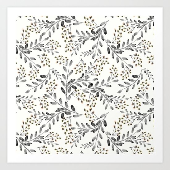 Delicate floral pattern. 1 Art Print