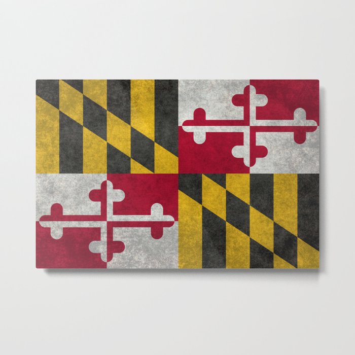 Maryland flag - Vintage grungy Metal Print