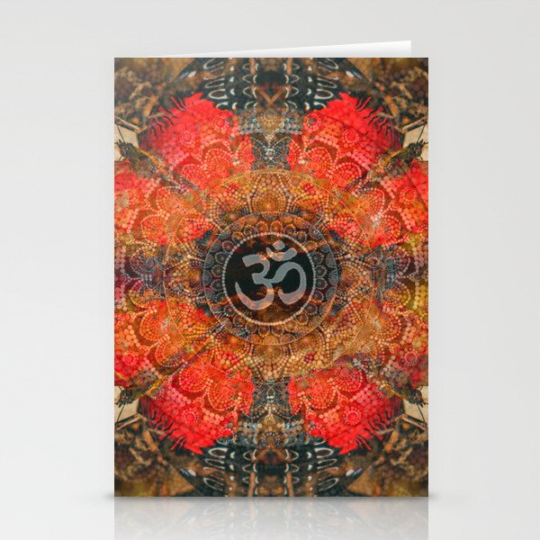 Om Butterflies Fractal Stationery Cards