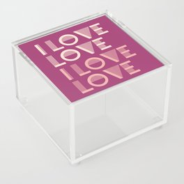 I Love Love - Orchid Flower Magenta  & Pink colors modern abstract illustration  Acrylic Box