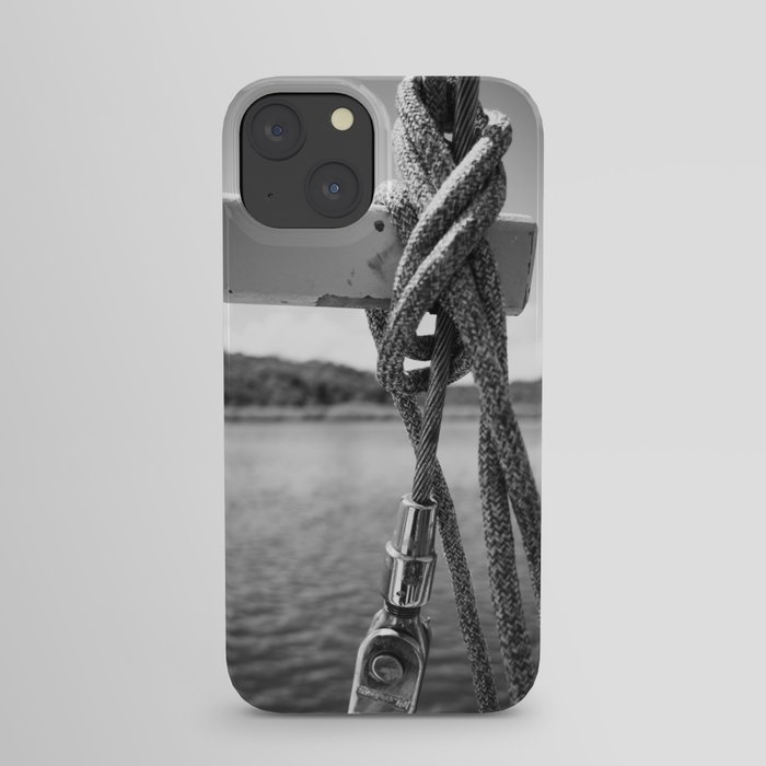 Close-up of a sailboat cordage iPhone Case