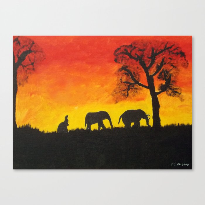 African sunset Canvas Print