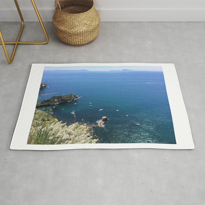 A Sunny Day On The Sea in Naples Italy Capri Rug