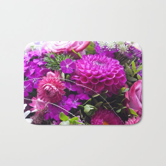 Pink flower bouquet #1 #decor #art #society6 Bath Mat