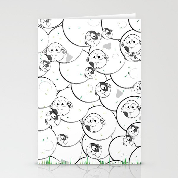 Sheep Pattern, Pattern for Kids Stationery Cards