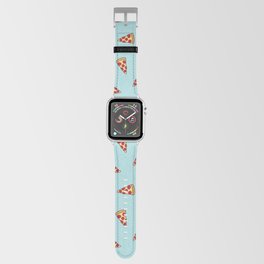 Pizza Slice Pattern (light aqua blue) Apple Watch Band