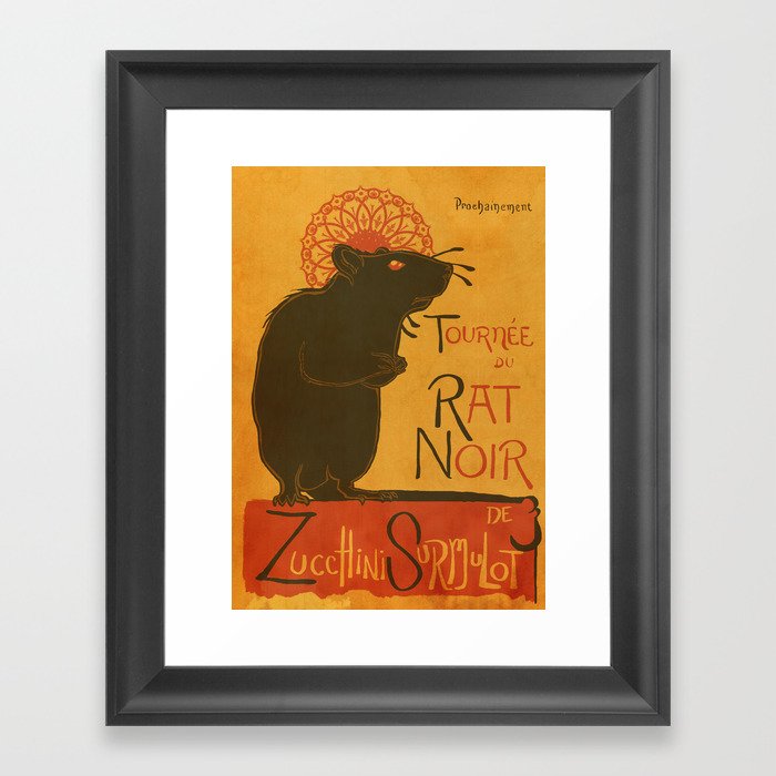 Le Rat Noir Framed Art Print