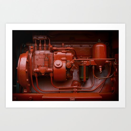 Red Tractor motor Art Print