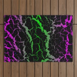 Cracked Space Lava - Pink/Green Outdoor Rug