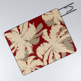 Palm Trees Red & Beige Picnic Blanket