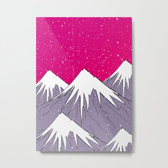 The mountains and the Snow Metal Print
