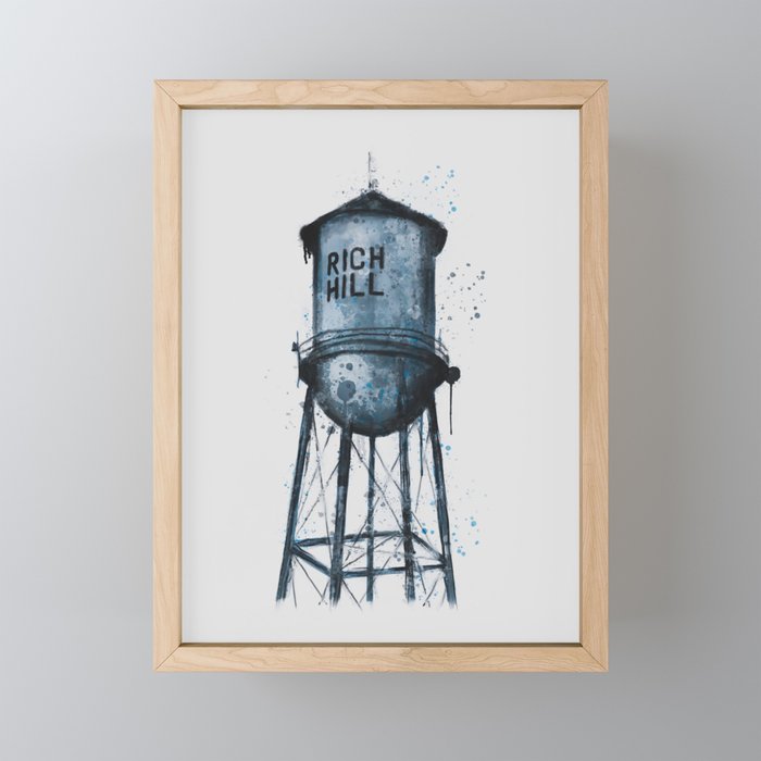 Rich Hill Missouri Water Tower  Framed Mini Art Print
