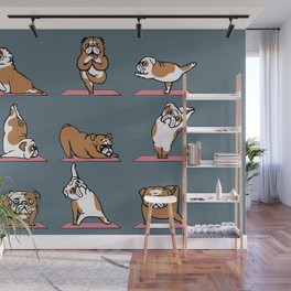 English Bulldog Yoga Wall Mural