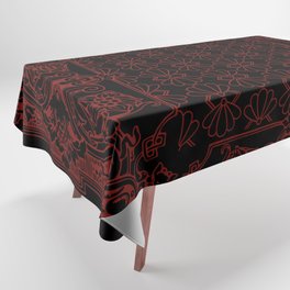 Bandana Inspired Pattern | Red on Black Tablecloth