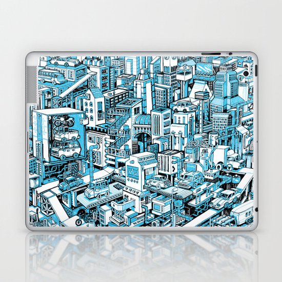 City Machine - Blue Laptop & iPad Skin