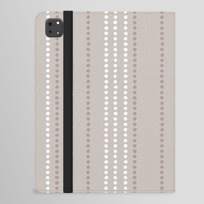Ethnic Spotted Stripes in Beige Stone  iPad Folio Case