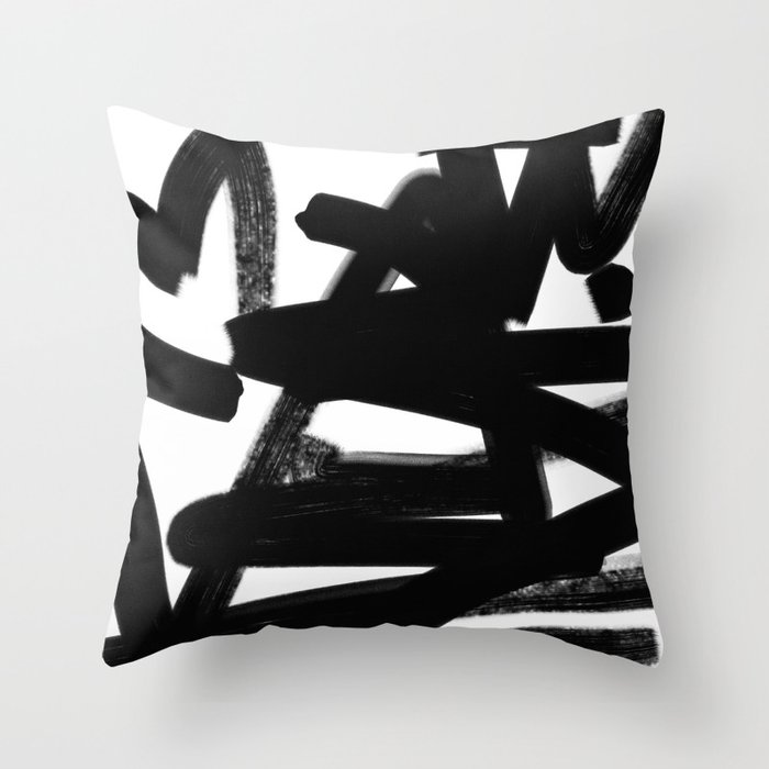 Thinking Out Loud Black And White Abstract Painting Raw Brush