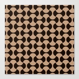 Black beige mid century atomic 50s geometric shapes Canvas Print